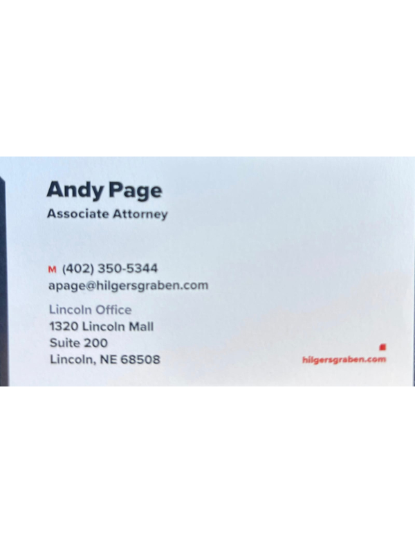 Andy Page BCard
